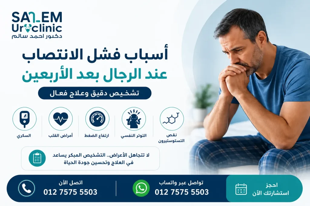 أسباب فشل الانتصاب عند الرجال بعد الأربعين